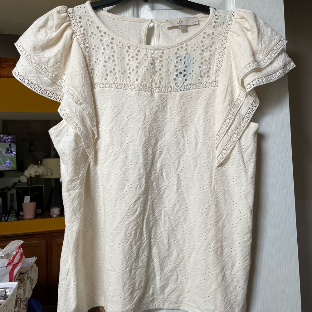 NWT Loft White Short Sleeve top